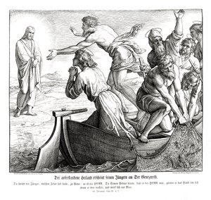 İsa öğrencilerine görünüyor, Yuhanna İncili by Julius Schnorr von Carolsfeld