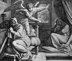 Yusuf Mısır'a kaçması konusunda uyarılır by Julius Schnorr von Carolsfeld
