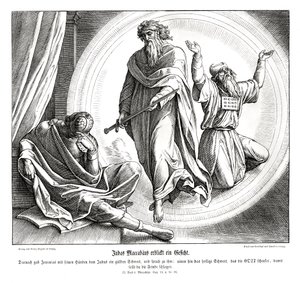 Yahuda Makkabi altın bir kılıç alır by Julius Schnorr von Carolsfeld