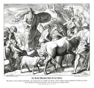 Mathathias ve oğulları şehirden kaçar by Julius Schnorr von Carolsfeld