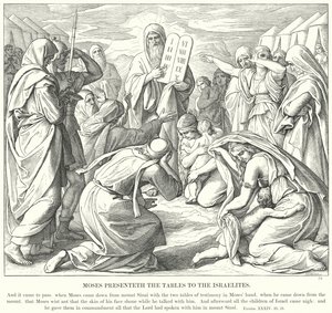 Musa İsrailoğullarına Tabloları Sunar by Julius Schnorr von Carolsfeld
