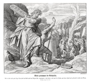 Musa emir tabletlerini kırar, Exodus by Julius Schnorr von Carolsfeld