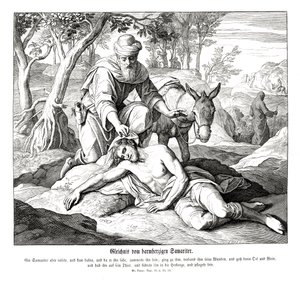 İyi Samiriyeli benzetmesi, Luka İncili by Julius Schnorr von Carolsfeld