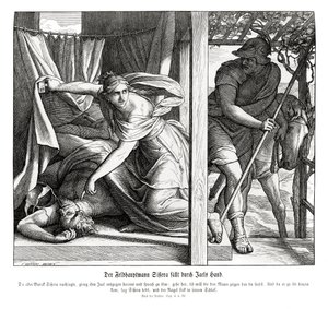 Sisera Jael tarafından öldürüldü, Yargıçlar by Julius Schnorr von Carolsfeld