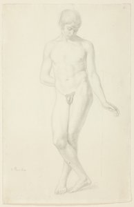 Ayakta Çıplak Bir Gençliğin Çalışması by Julius Schnorr von Carolsfeld