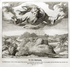 Yaratılışın üçüncü günü, Genesis by Julius Schnorr von Carolsfeld