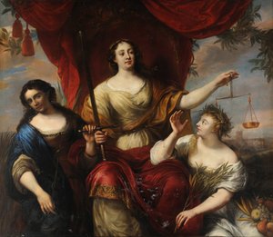 Prudence, Justice, and Peace, Ovens, Jurgen (1623-1678). Tuval üzerine yağlıboya