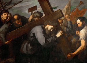 İsa portant la Croix - Haçı Taşıyan İsa - Jose de Ribera (1591-1652). Tuval üzerine yağlı boya, c. 1635. Ebat : 144x198 cm. Sanat Tarihi Müzesi, Viyana by Jusepe de Ribera