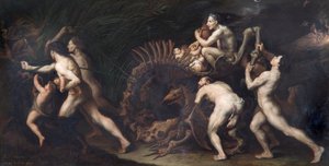 La Carcasse: Bir Canavarın İskeletine Çizilen Bir Cadı, 1620 öncesi (bakır üzerine yağlı boya) by Jusepe de Ribera