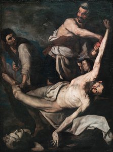 Le şehite de saint Barthelemy - Saint Bartholomew'in Şehitliği - Resim Jose de Ribera, dit lo Spagnoletto (l'Espagnolet) (1591-1652) - 1644 - Tuval üzerine yağlı boya - 202x153 - Museu Nacional d'Art de Catalunya, Barselona