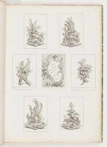Kerevit Motifli Süsleme Tasarımı, pl. 14 içinde Livre des Légumes (Sebze Süslemeleri Serisi)pl. ben by Juste Aurèle Meissonnier