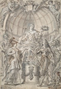 Bir Frontispiece için Tasarım [?] by Justus van Egmont
