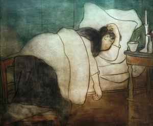 yatakta kadın by József Rippl Rónai