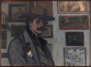 Kahverengi şapkalı otoportre, 1897. by József Rippl Rónai