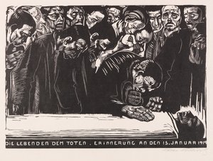 Karl Liebknecht için hatıra levhası, 1920. by Käthe Kollwitz