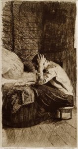 beşikteki kadın by Käthe Kollwitz