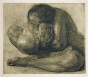 Ölü çocuğu olan kadın by Käthe Kollwitz