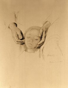 K. Kollwitz, elinde bir çocuğun kafası.
