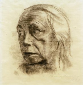 Soldan üç çeyrek görünümde kendi portreniz by Käthe Kollwitz