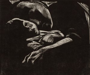 çocuklu uyuyan kadın by Käthe Kollwitz