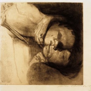 Ölüm, eş ve çocuk by Käthe Kollwitz