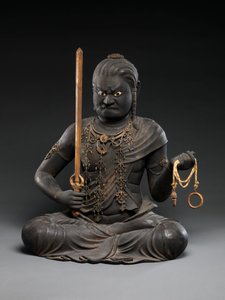Fudo Myōō, 13. yüzyılın başlarında (kristal ile cila ve altın) by Kaikei Kaikei