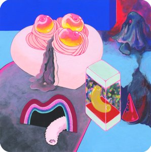 Şeftali aromalı, 2018 (kağıt üzeri karışık teknik) by Kam Tsz