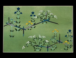 Sonbahar çiçekleri, kumaş için çalışma by Kamisaka Sekka