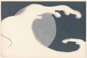 Büyük dalga, 1909 (tahta baskı) by Kamisaka Sekka