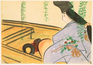 Yüz Dünyanın Çiçekleri (Momoyogusa): Teknesinde Asazuma (Asazuma-bune) by Kamisaka Sekka