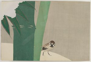 Yüz Dünyanın Çiçekleri (Momoyogusa): Karda Bambu (Secchuchiku) by Kamisaka Sekka