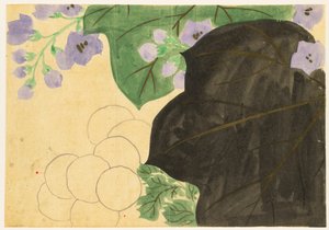 Yüz Dünyanın Çiçekleri (Momoyogusa): Kasımpatı ve Paulownia (Kikukiri) by Kamisaka Sekka