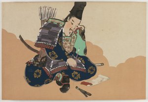 Yüz Dünyanın Çiçekleri (Momoyogusa): Taira no Tadanori (Tadanori) by Kamisaka Sekka