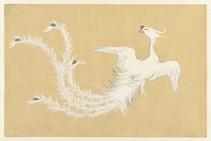 beyaz anka kuşu Hakuho Yüz Dünyanın Çiçekleri (dizi adı) Momoyogusa (dizi adı) by Kamisaka Sekka