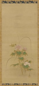 Hibiscus bir setin parçası, Edo dönemi, 17. yüzyılın ortaları ile 18. yüzyılın başları.