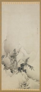Kış manzarası: bir vadi, Meiji dönemi, 1883. by Kano Hogai