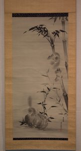 Bambu ve Kayadaki Sincaplar, 19. yüzyıl. by Kano Osanobu