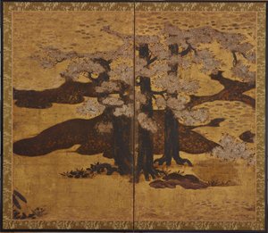 Çiçek açan kiraz ağaçları, Edo dönemi, ca.1580-1635.