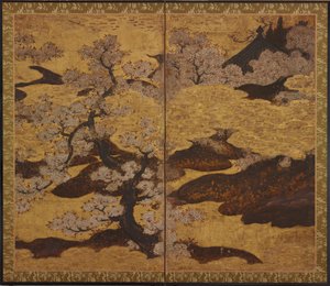 Çiçek açan kiraz ağaçları, Edo dönemi, ca.1580-1635.