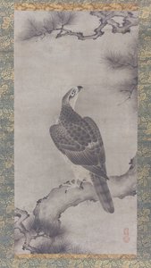 Bir Pine Shoo zu üzerinde şahin, 16. yüzyıl. by Kano Yukinobu