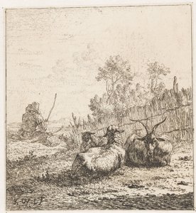Keçi ve iki koyun Hayvanlar (dizi adı) by Karel Du Jardin