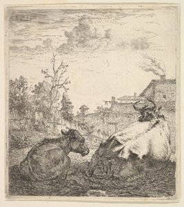 İnek ve Buzağı, 17. yüzyıl. by Karel Du Jardin