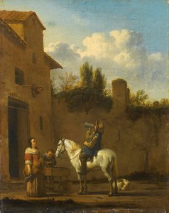 Atlı Trompetçi İçki İçerken, 1650-60 by Karel Dujardin