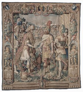 Antonius Partlara Karşı Tek Roma Zaferini Kazanır; goblen by Karel van II Mander
