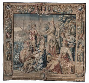 Antonius ve Kleopatra (Antonius tuzlanmış bir balık yakalar); goblen, tarih bilinmiyor (yün | kalem) by Karel van II Mander