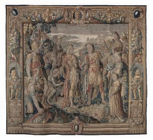 Octavia Effects the Concord of Tarentum; goblen, tarih bilinmiyor (yün | kalem) by Karel van II Mander