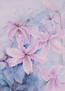 Lilyum, pembe ve yaldızlı by Karen Armitage