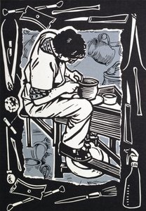 Potter, 1998 (kağıt üzerinde linocut)