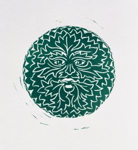 Yeşil Adam, 1998 (linocut ve kağıt)
