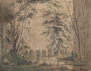 Bir Manastırın Sular Altında Kalan Harabeleri, M.Ö. 1824. by Carl Blechen